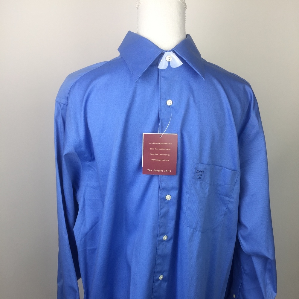 Covington Blue Dress Shirt Stain Free Wrinkle Free